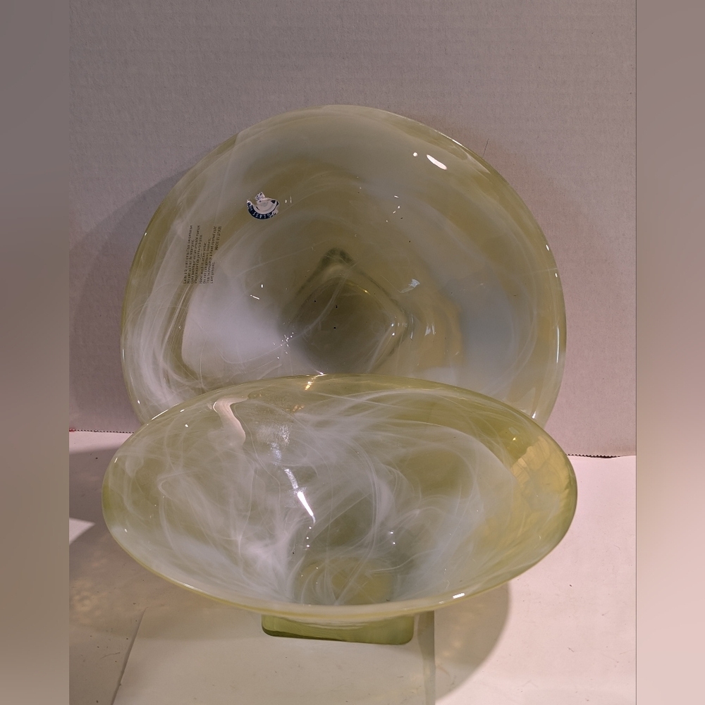 2 Bowls manufactured by Ecoglass of Valencia, Spain c. 2005-2010,